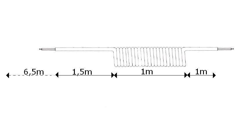 Spiral cable 5-core 0.25 mm² (1000 mm)